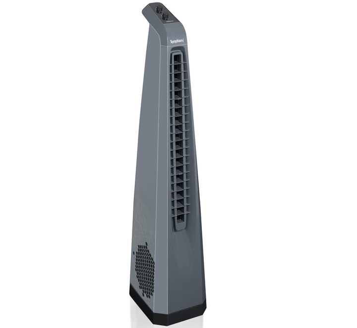 Symphony Surround High Speed Bladeless Technology Tower Fan for Home With Swivel Action Dust Filter and Low Power Consumption (SURROUND GRAY)